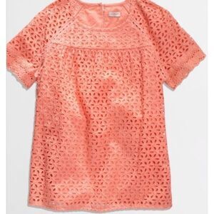 J.Crew orange eyelet cap sleeve top size 2
